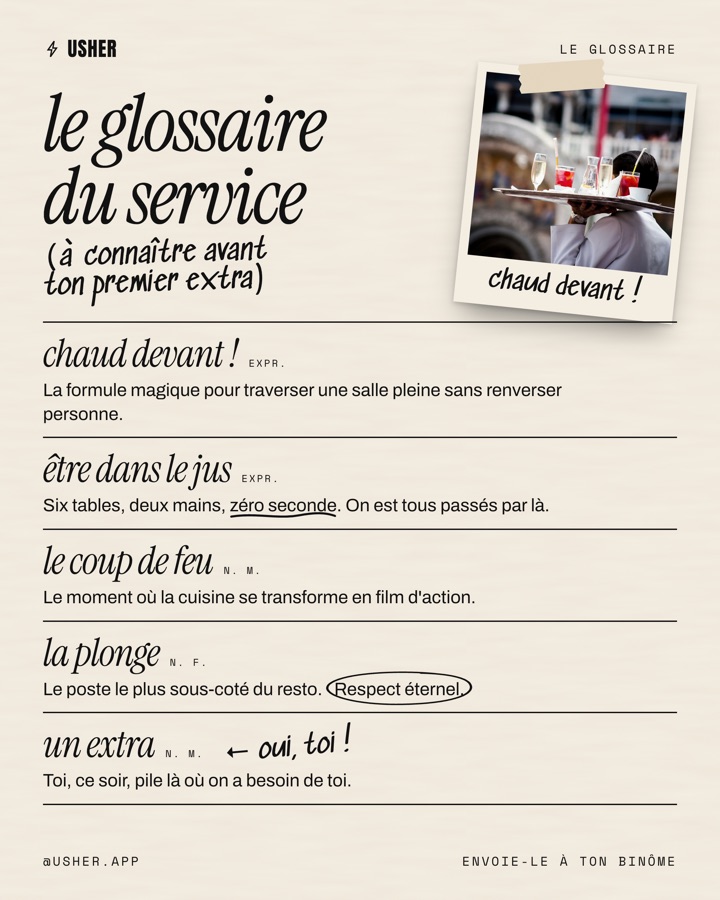 Le glossaire du service