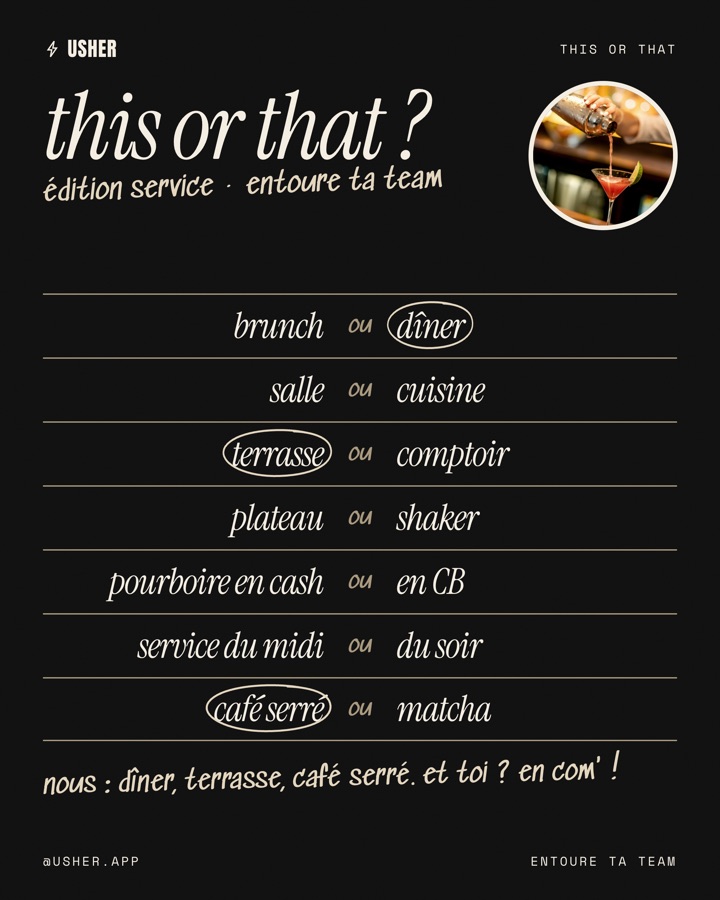 This or that, édition service